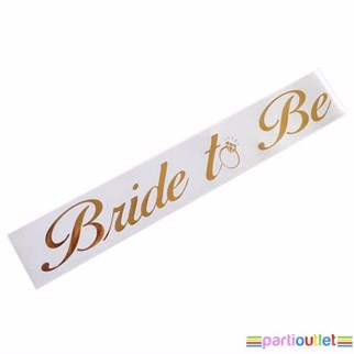 Beyaz Gold Yazılı Bride To Be Kuşak