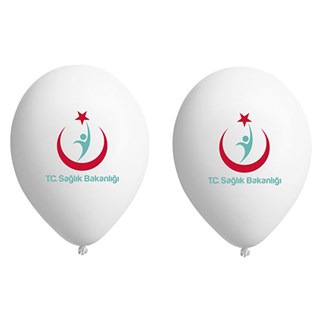 Çift Raraf Çift Renk Logo Baskılı Balon