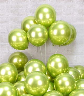 Fıstık Yeşili Renk Krom Balon 10 Adet