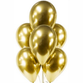 Gold Renk Krom Balon 10 Adet