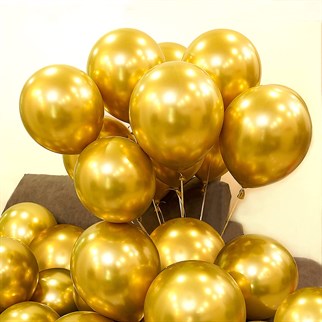 Gold Renk Krom Balon 10 Adet
