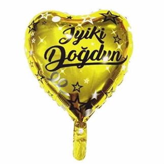 Gold Renkli İyi Ki Doğdun Kalp Folyo Balon