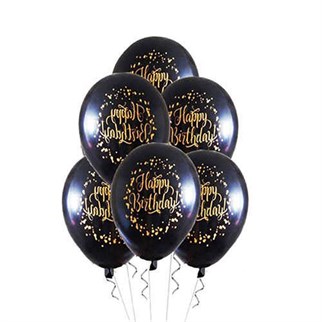 Happy Birthday Gold Baskılı Balon 12 Adet