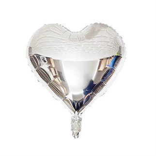 Gümüş Kalp Folyo Balon 45 Cm