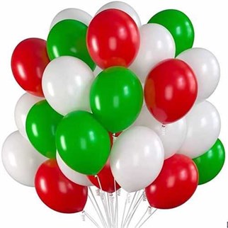 Kırmızı Yeşil Beyaz Balon 20 Adet