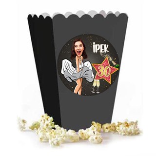 Kişiye Özel Kız Hollywood Popcorn Kutusu 8 Adet