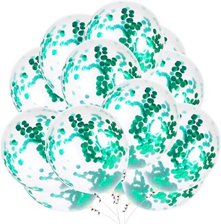 Metalik Mor Yeşil Konfetili Balon