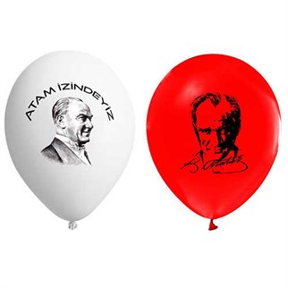 Mustafa Kemal Atatürk Baskılı Balon 12 Adet