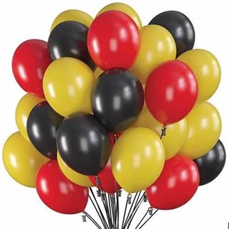 Sarı Kırmızı Siyah Balon 20 Adet