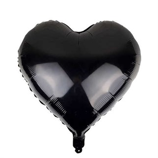 Siyah Kalp Folyo Balon 45 Cm