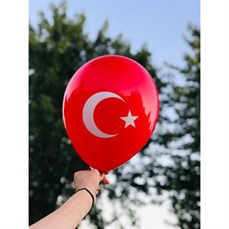 Türk Bayraklı Lateks Balon 12 Adet