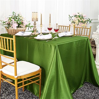 Yeşil Renkli Saten Masa Örtüsü